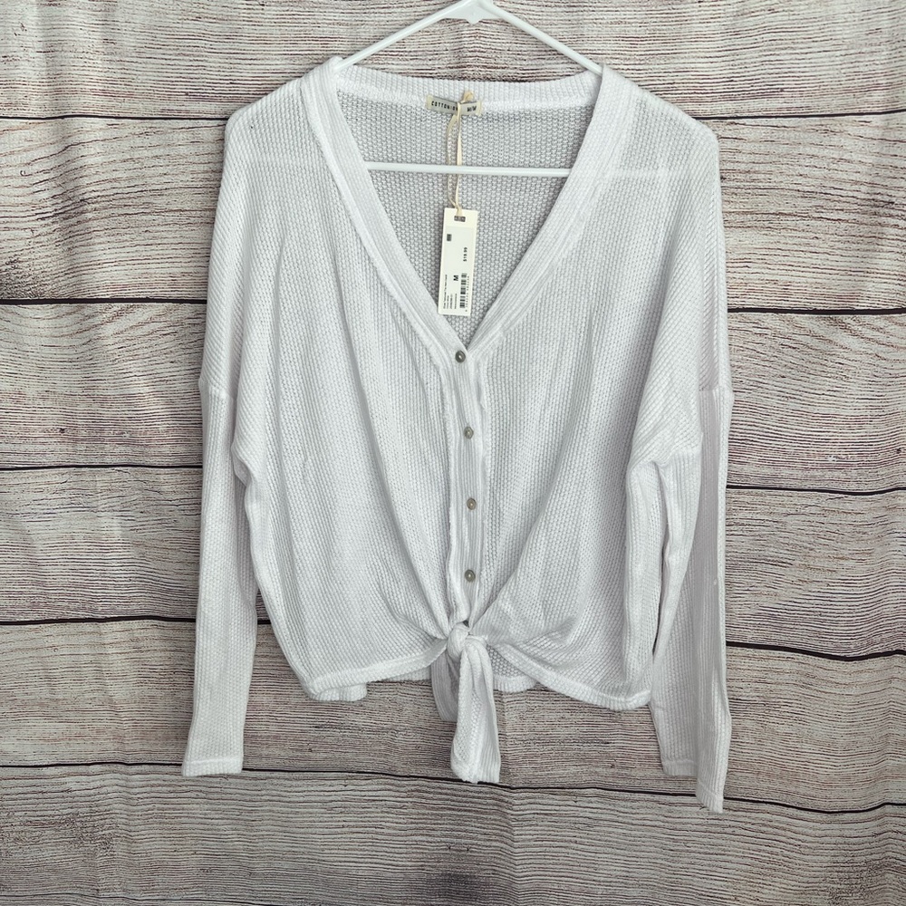 NWT Cotton On Eliza textured tie hem cardi sz M